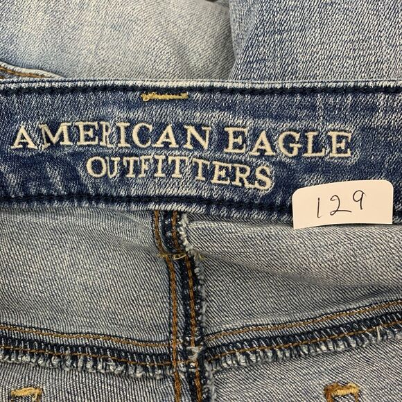 American Eagle High-Rise Jegging Crop Súper Stretch Distressed Jeans Size 8 - Picture 6 of 7